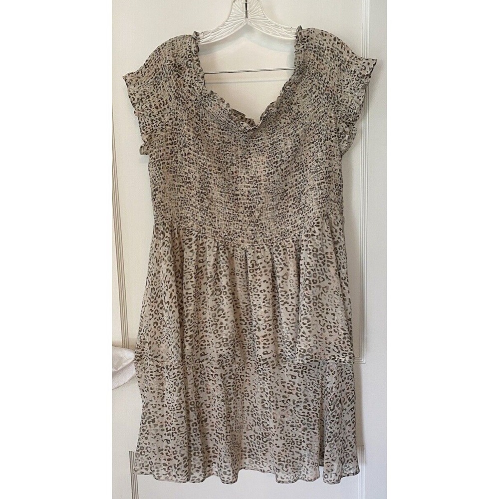 J.M. Sportswear Spring Bloom Brazilian Leopard Print Dress XL Extra Large